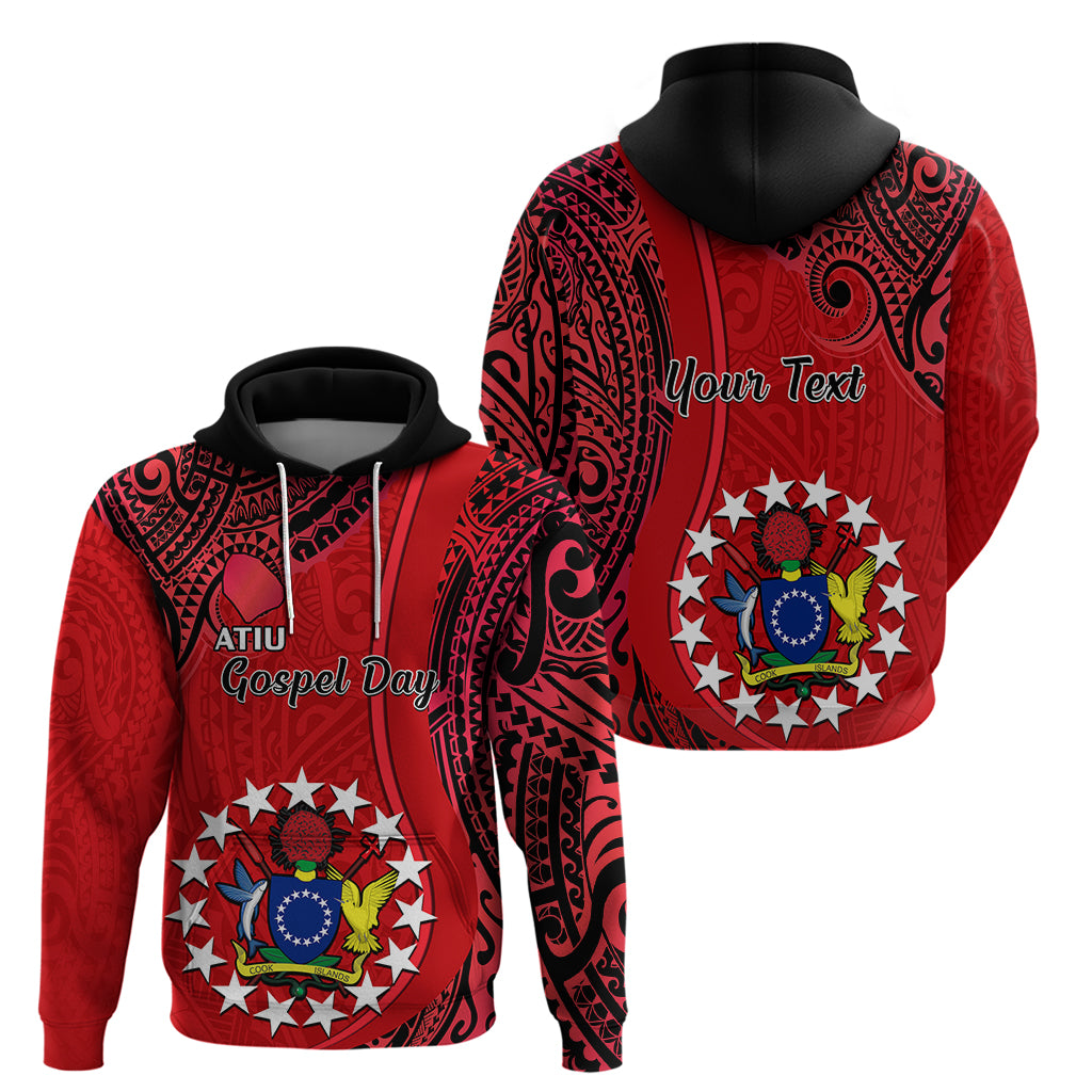 Personalised 20 July Atiu Island Gospel Day Hoodie Cook Islands Tribal Pattern - Wonder Print Shop