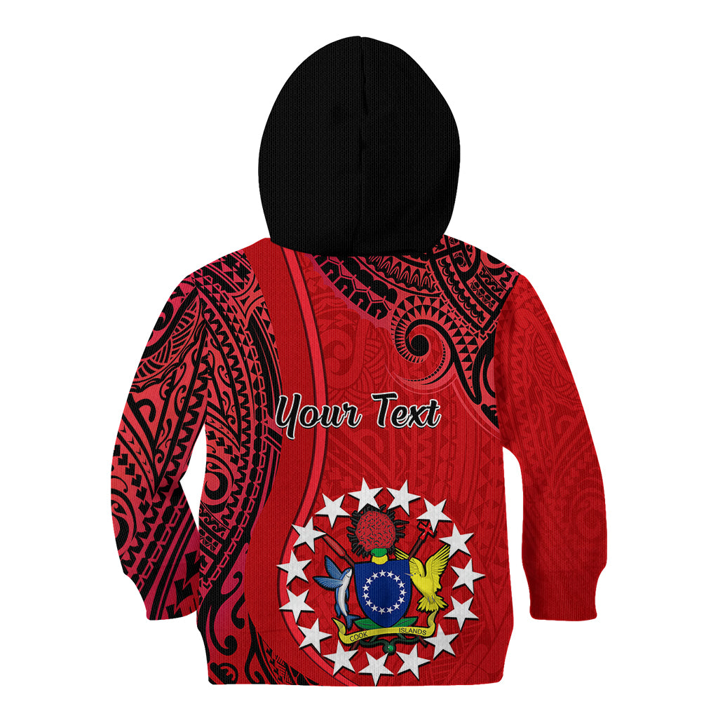 Personalised 20 July Atiu Island Gospel Day Kid Hoodie Cook Islands Tribal Pattern - Wonder Print Shop