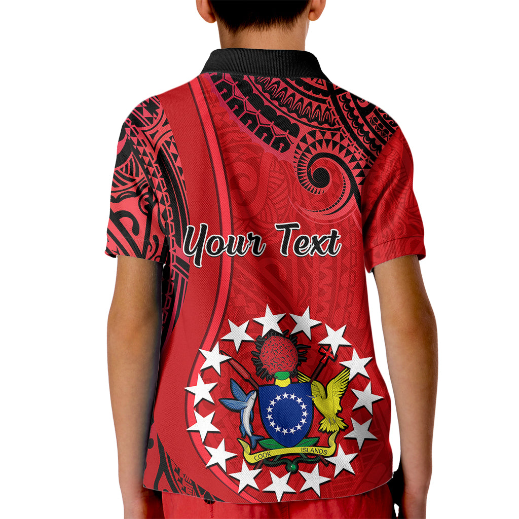 Personalised 20 July Atiu Island Gospel Day Kid Polo Shirt Cook Islands Tribal Pattern - Wonder Print Shop