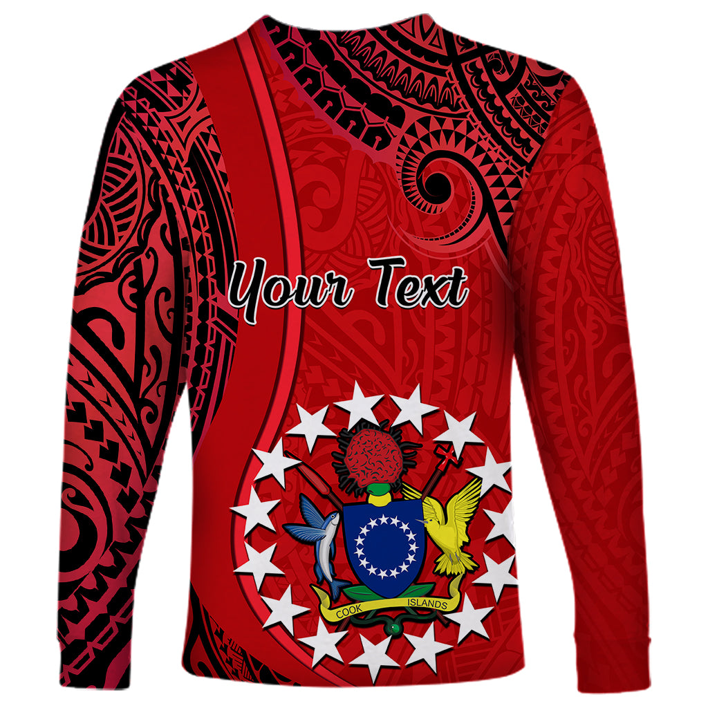Personalised 20 July Atiu Island Gospel Day Long Sleeve Shirt Cook Islands Tribal Pattern - Wonder Print Shop
