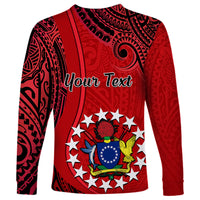 Personalised 20 July Atiu Island Gospel Day Long Sleeve Shirt Cook Islands Tribal Pattern - Wonder Print Shop