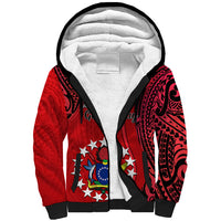 Personalised 20 July Atiu Island Gospel Day Sherpa Hoodie Cook Islands Tribal Pattern - Wonder Print Shop