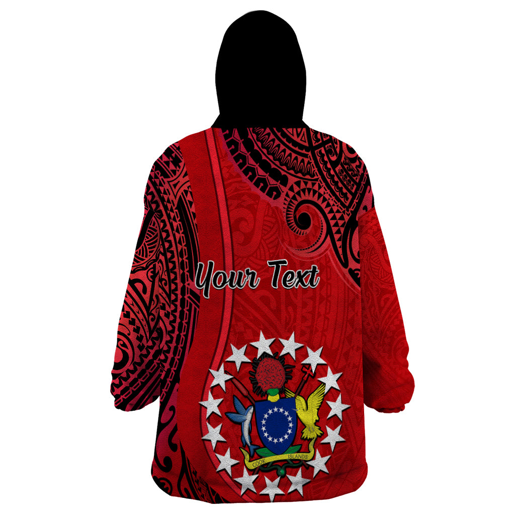 Personalised 20 July Atiu Island Gospel Day Wearable Blanket Hoodie Cook Islands Tribal Pattern - Wonder Print Shop