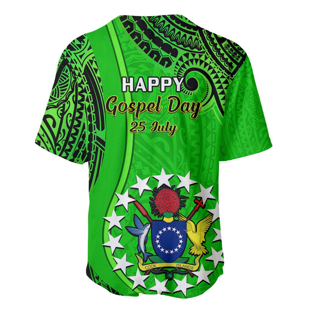 25 July Rarotonga Island Gospel Day Baseball Jersey Cook Islands Tribal Pattern - Wonder Print Shop
