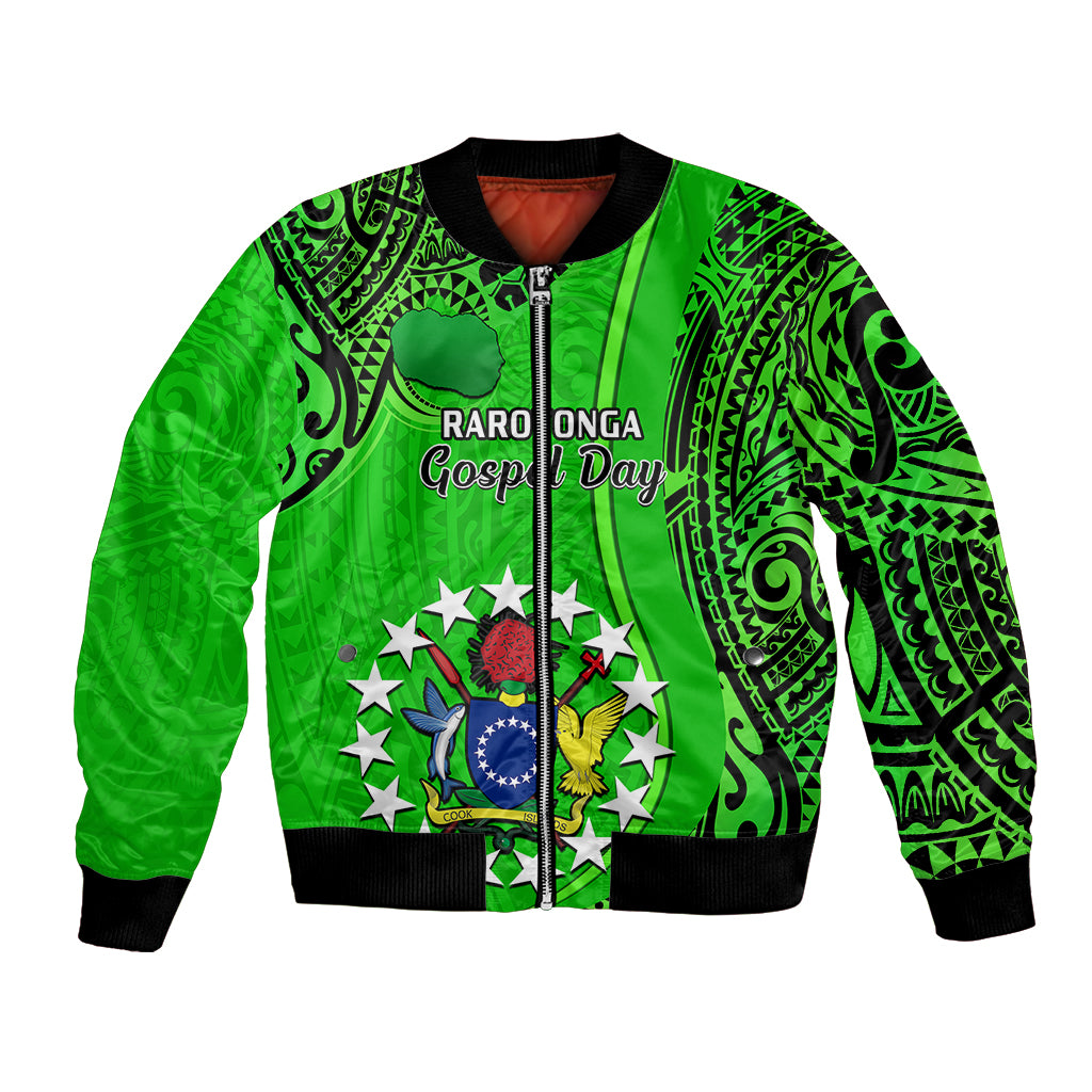 25 July Rarotonga Island Gospel Day Bomber Jacket Cook Islands Tribal Pattern - Wonder Print Shop