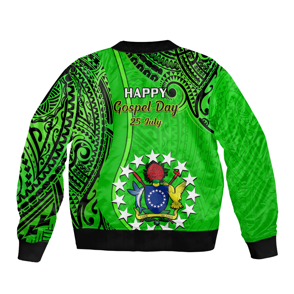 25 July Rarotonga Island Gospel Day Bomber Jacket Cook Islands Tribal Pattern - Wonder Print Shop