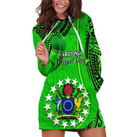 25 July Rarotonga Island Gospel Day Hoodie Dress Cook Islands Tribal Pattern - Wonder Print Shop