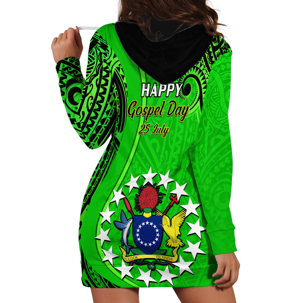25 July Rarotonga Island Gospel Day Hoodie Dress Cook Islands Tribal Pattern - Wonder Print Shop