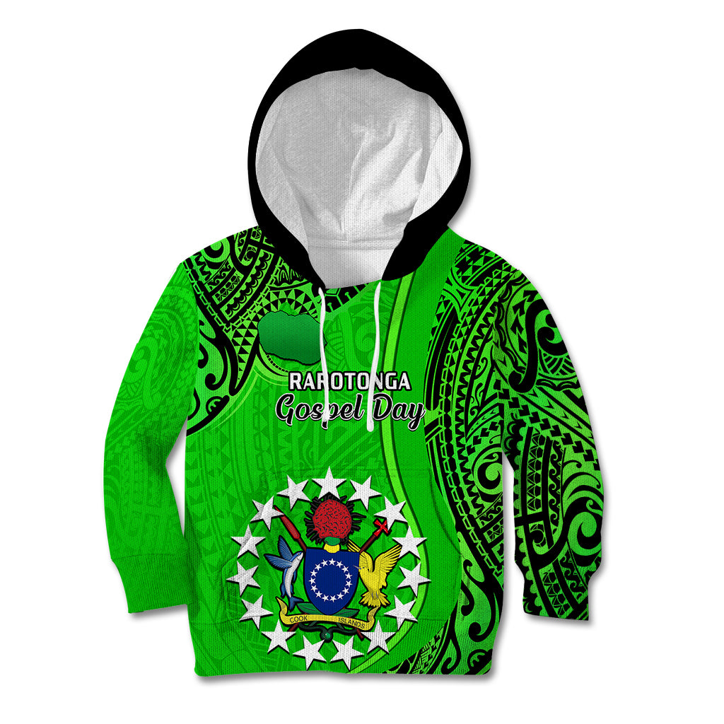25 July Rarotonga Island Gospel Day Kid Hoodie Cook Islands Tribal Pattern - Wonder Print Shop
