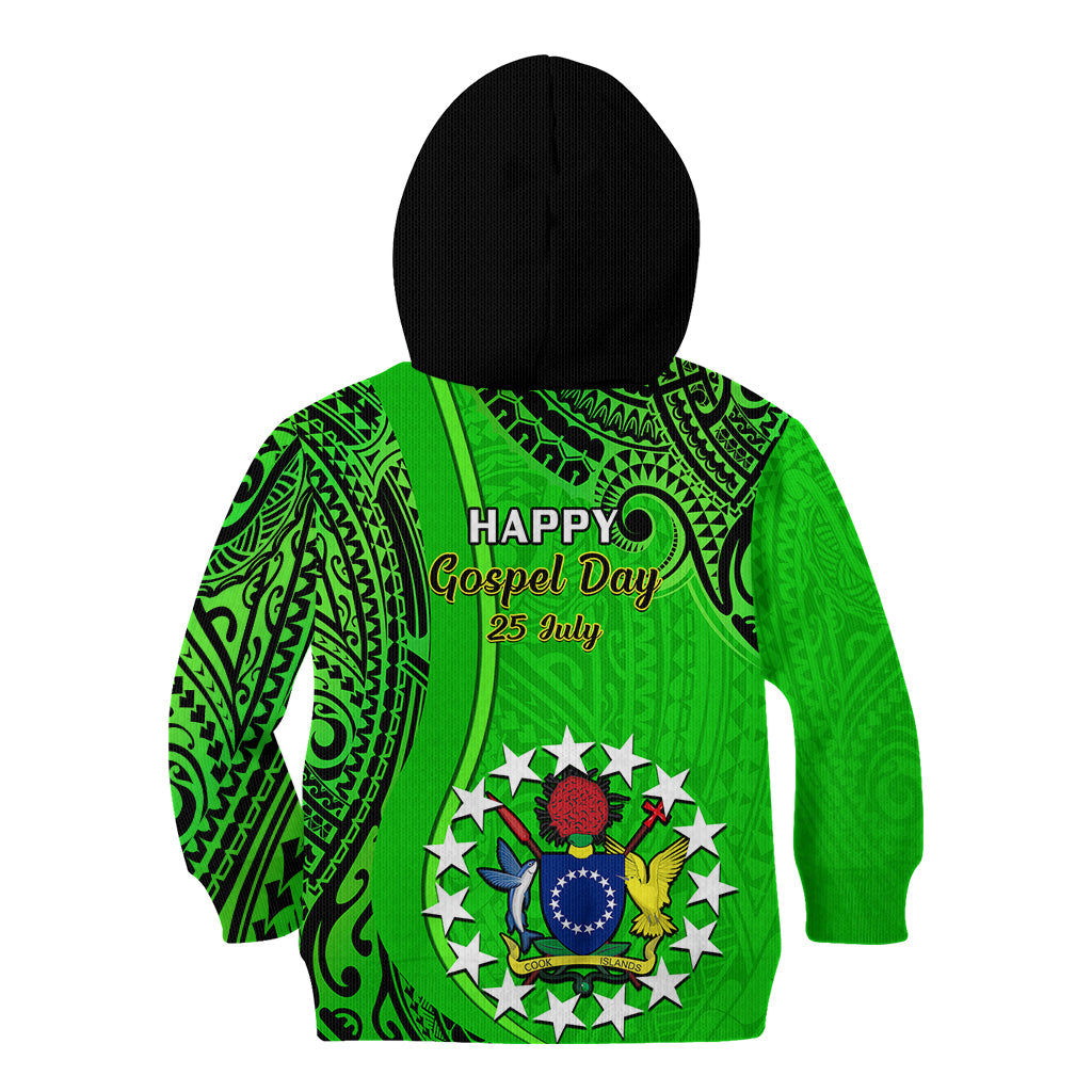 25 July Rarotonga Island Gospel Day Kid Hoodie Cook Islands Tribal Pattern - Wonder Print Shop