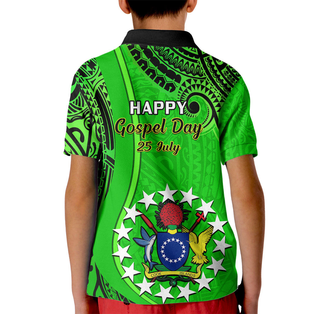 25 July Rarotonga Island Gospel Day Kid Polo Shirt Cook Islands Tribal Pattern - Wonder Print Shop