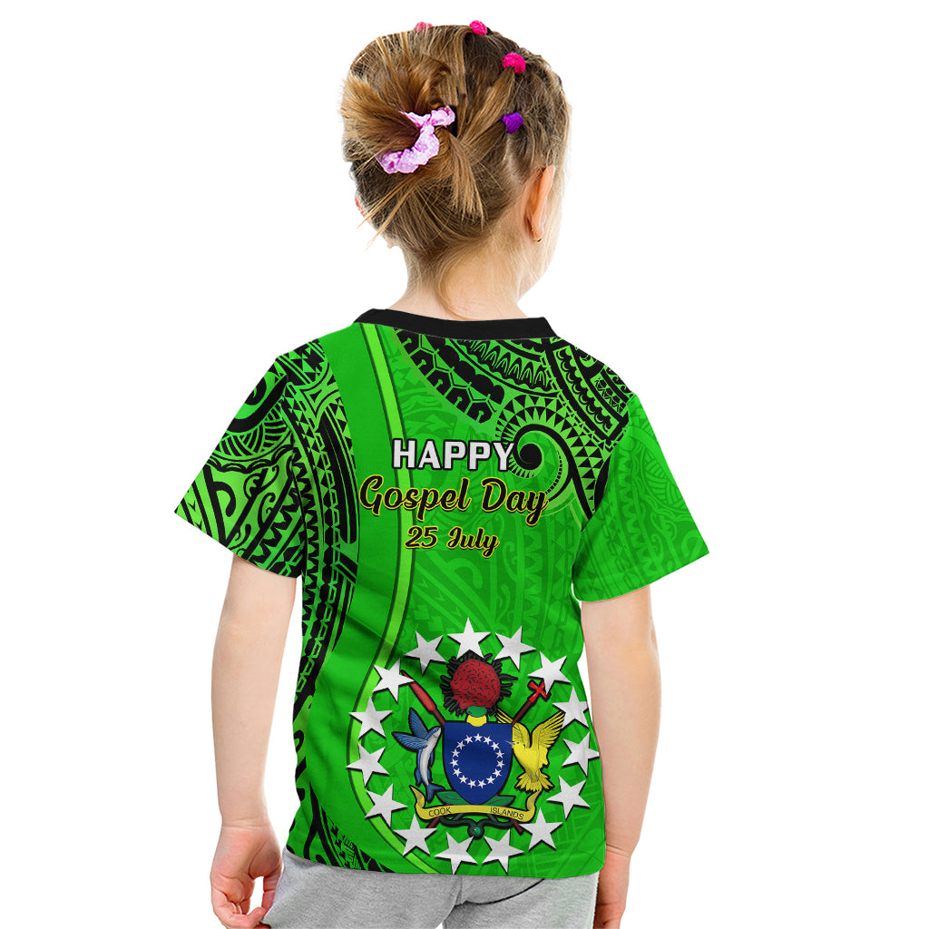 25 July Rarotonga Island Gospel Day Kid T Shirt Cook Islands Tribal Pattern - Wonder Print Shop