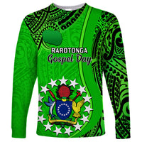 25 July Rarotonga Island Gospel Day Long Sleeve Shirt Cook Islands Tribal Pattern - Wonder Print Shop