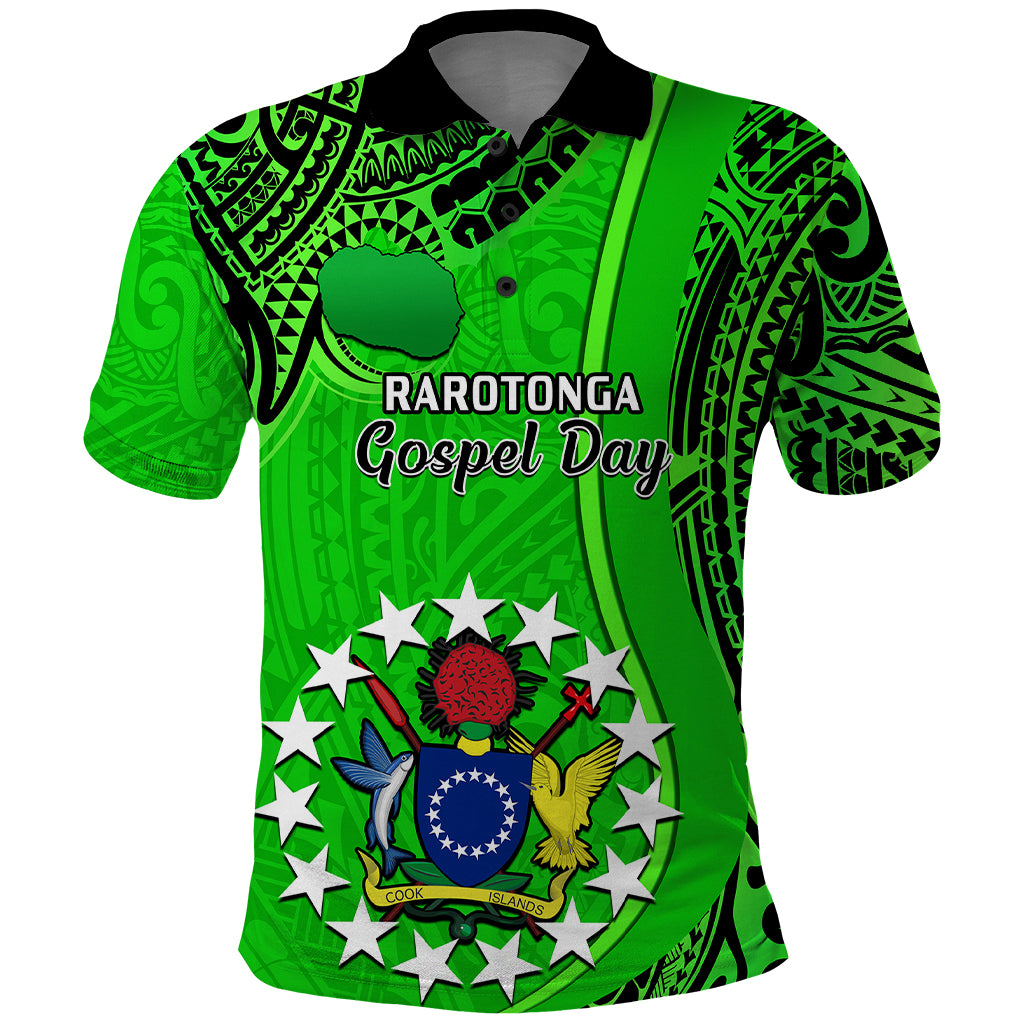 25 July Rarotonga Island Gospel Day Polo Shirt Cook Islands Tribal Pattern - Wonder Print Shop