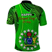 25 July Rarotonga Island Gospel Day Polo Shirt Cook Islands Tribal Pattern - Wonder Print Shop