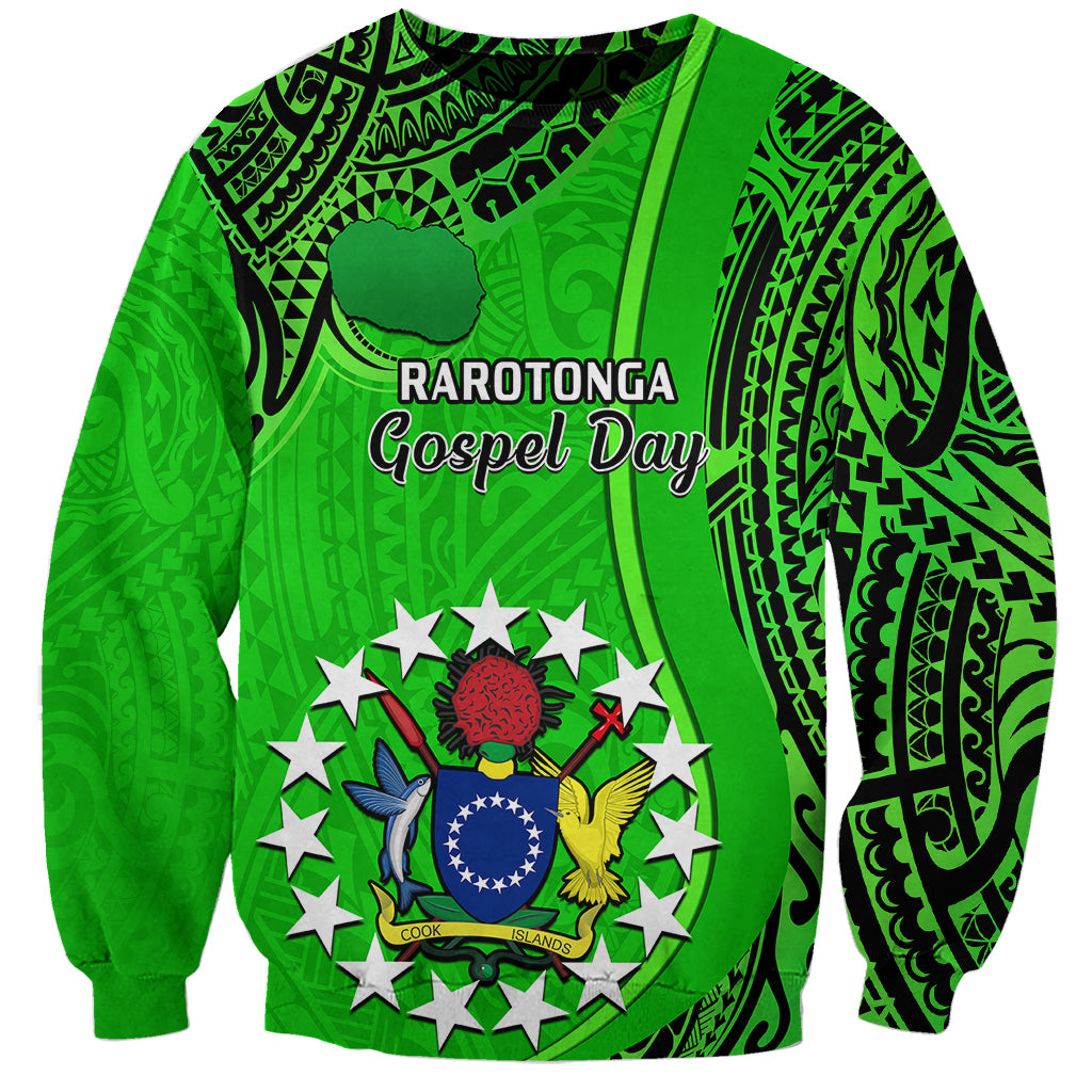 25 July Rarotonga Island Gospel Day Sweatshirt Cook Islands Tribal Pattern - Wonder Print Shop