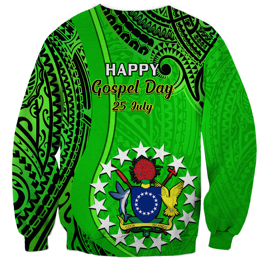 25 July Rarotonga Island Gospel Day Sweatshirt Cook Islands Tribal Pattern - Wonder Print Shop
