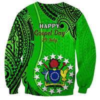 25 July Rarotonga Island Gospel Day Sweatshirt Cook Islands Tribal Pattern - Wonder Print Shop