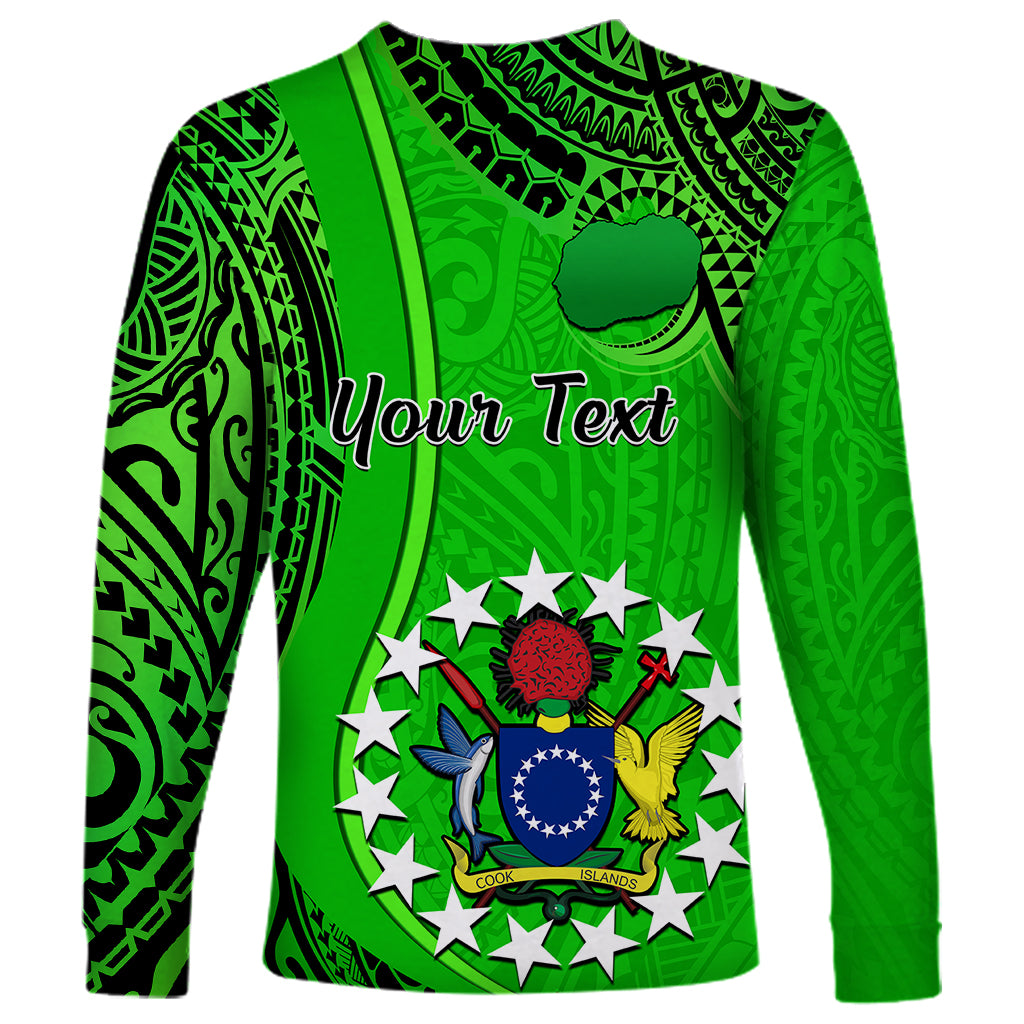 Personalised 25 July Rarotonga Island Gospel Day Long Sleeve Shirt Cook Islands Tribal Pattern - Wonder Print Shop