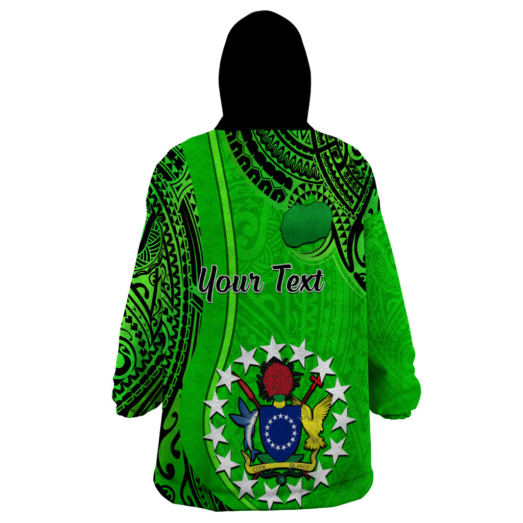 Personalised 25 July Rarotonga Island Gospel Day Wearable Blanket Hoodie Cook Islands Tribal Pattern - Wonder Print Shop