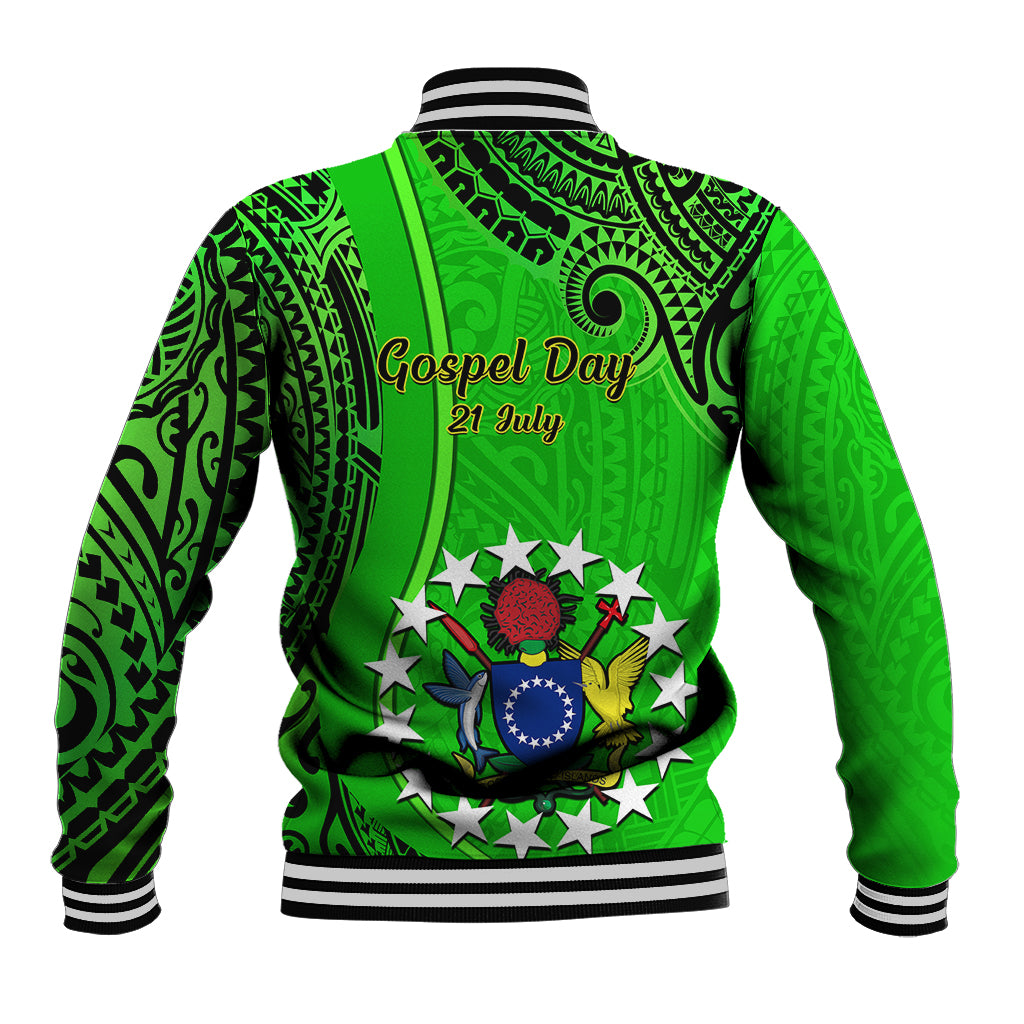 21 July Mitiaro Island Gospel Day Baseball Jacket Cook Islands Tribal Pattern - Wonder Print Shop