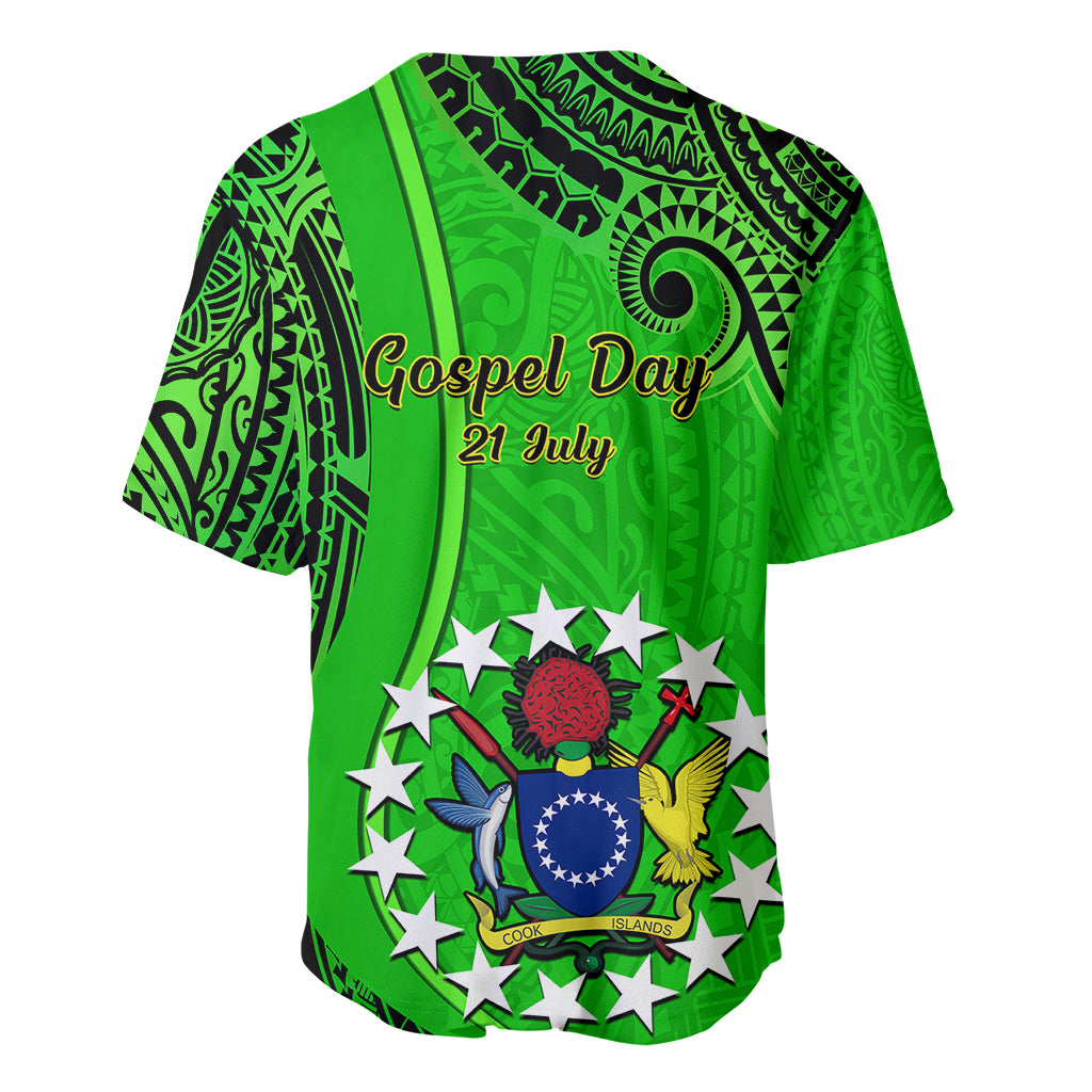 21 July Mitiaro Island Gospel Day Baseball Jersey Cook Islands Tribal Pattern - Wonder Print Shop