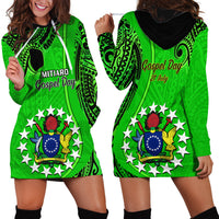 21 July Mitiaro Island Gospel Day Hoodie Dress Cook Islands Tribal Pattern - Wonder Print Shop