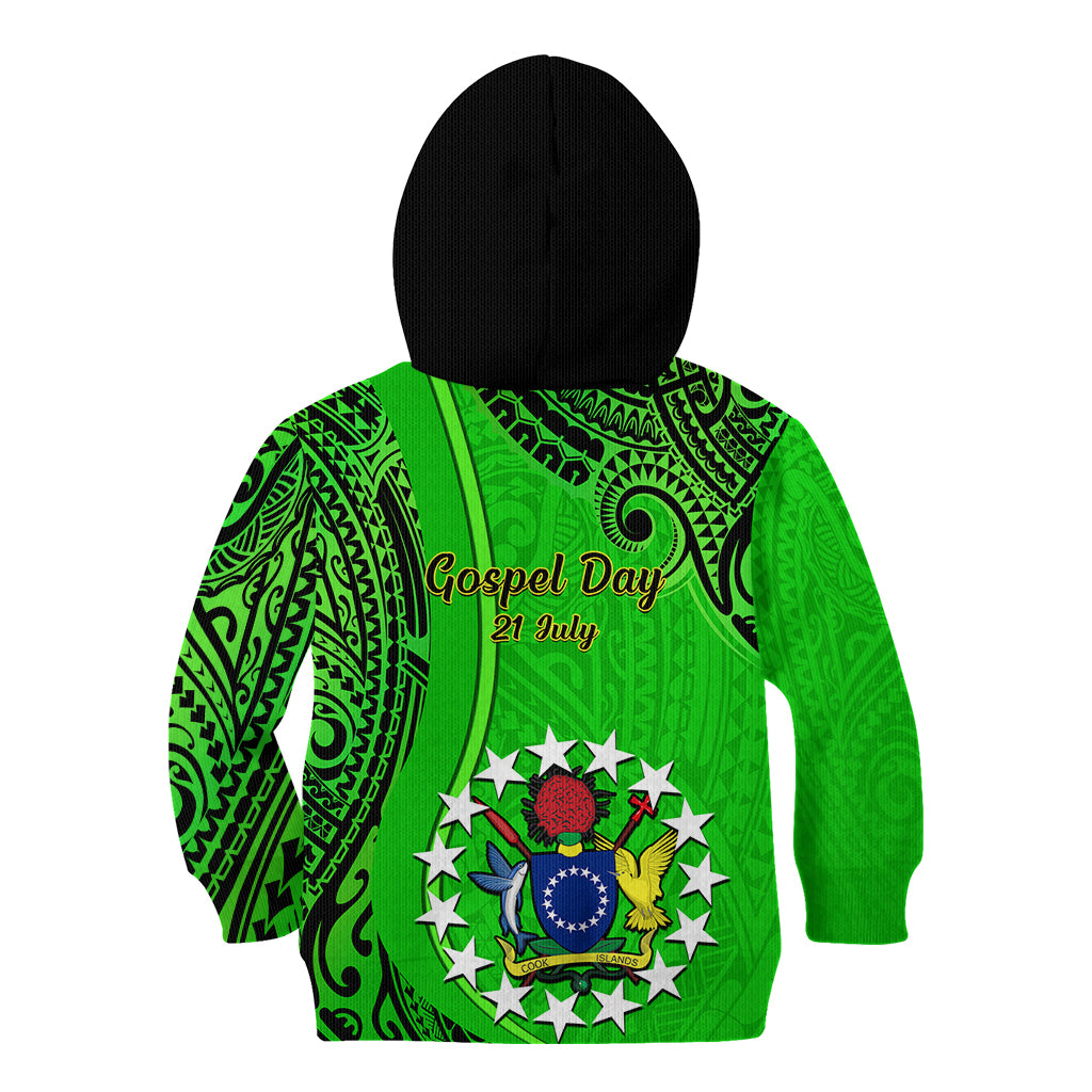 21 July Mitiaro Island Gospel Day Kid Hoodie Cook Islands Tribal Pattern - Wonder Print Shop