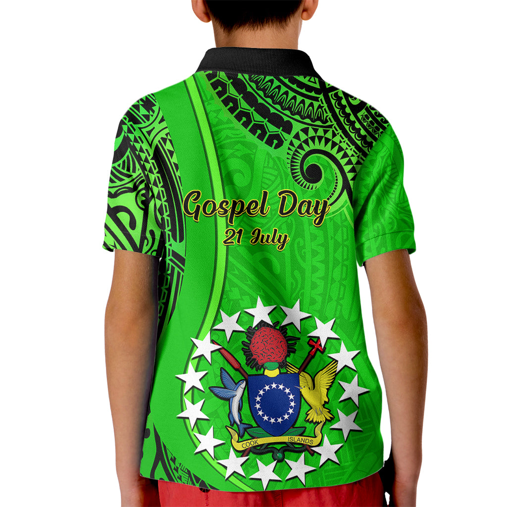 21 July Mitiaro Island Gospel Day Kid Polo Shirt Cook Islands Tribal Pattern - Wonder Print Shop