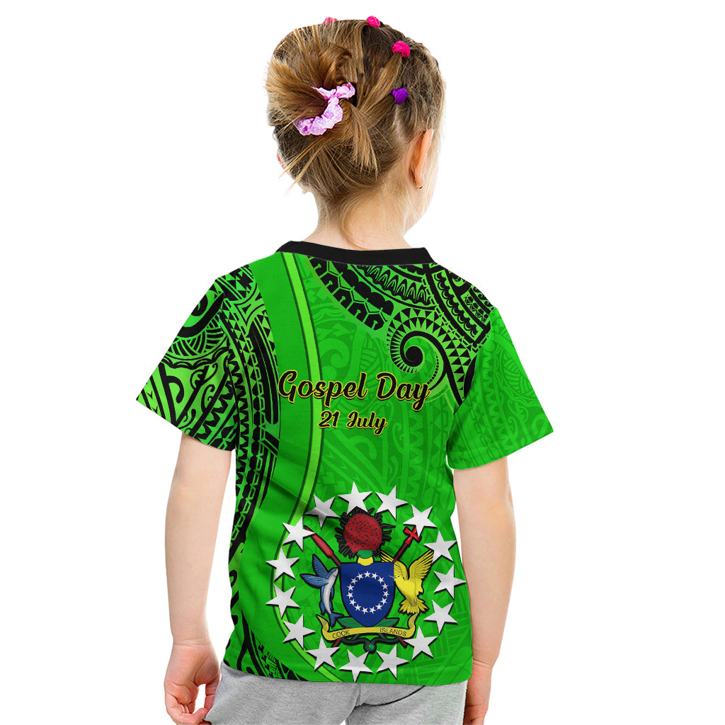 21 July Mitiaro Island Gospel Day Kid T Shirt Cook Islands Tribal Pattern - Wonder Print Shop