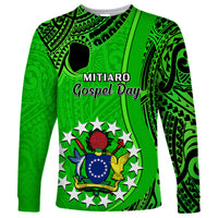 21 July Mitiaro Island Gospel Day Long Sleeve Shirt Cook Islands Tribal Pattern - Wonder Print Shop