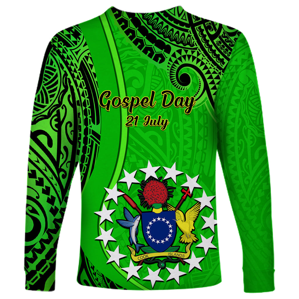 21 July Mitiaro Island Gospel Day Long Sleeve Shirt Cook Islands Tribal Pattern - Wonder Print Shop