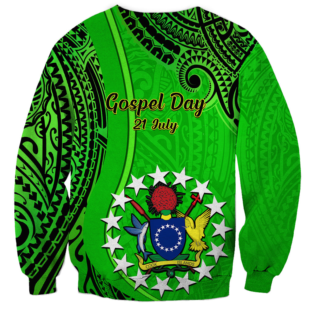 21 July Mitiaro Island Gospel Day Sweatshirt Cook Islands Tribal Pattern - Wonder Print Shop