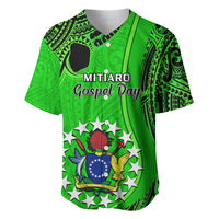 Personalised 21 July Mitiaro Island Gospel Day Baseball Jersey Cook Islands Tribal Pattern - Wonder Print Shop