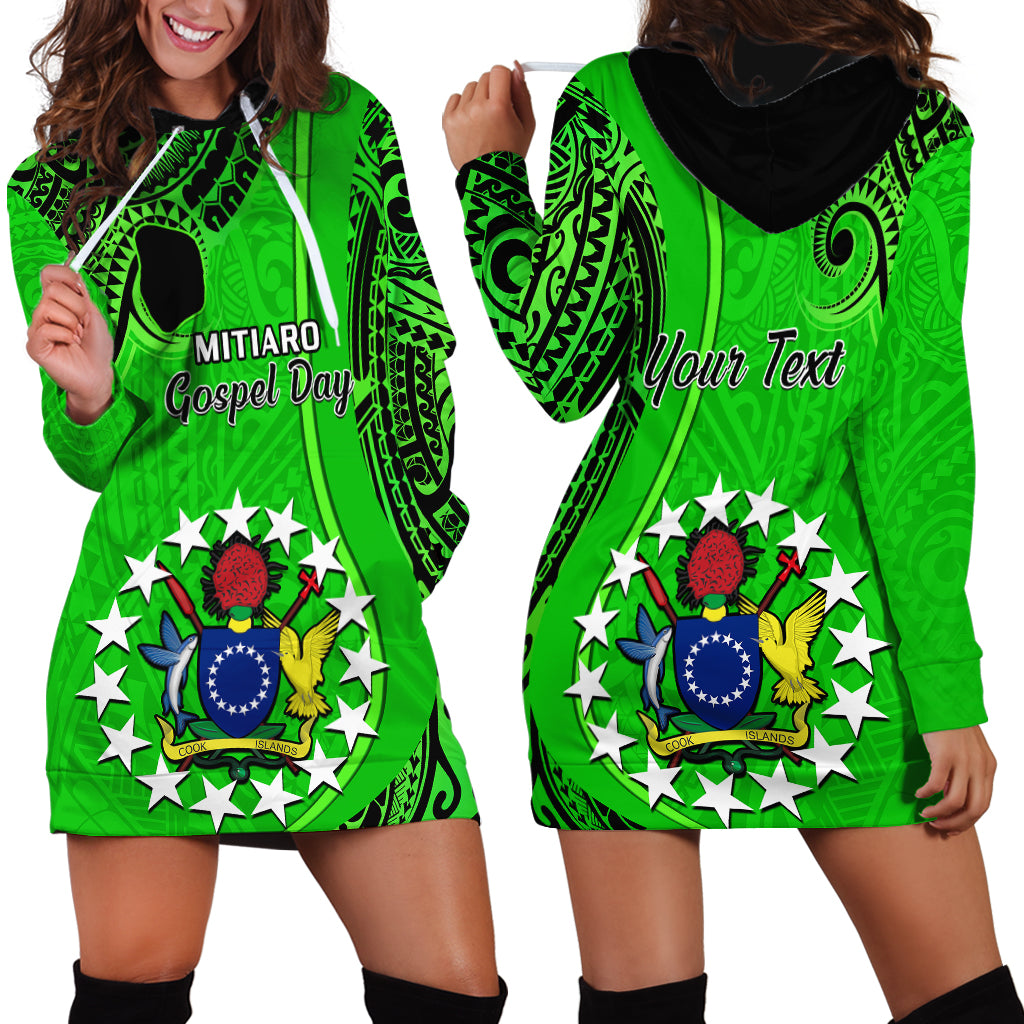 Personalised 21 July Mitiaro Island Gospel Day Hoodie Dress Cook Islands Tribal Pattern - Wonder Print Shop