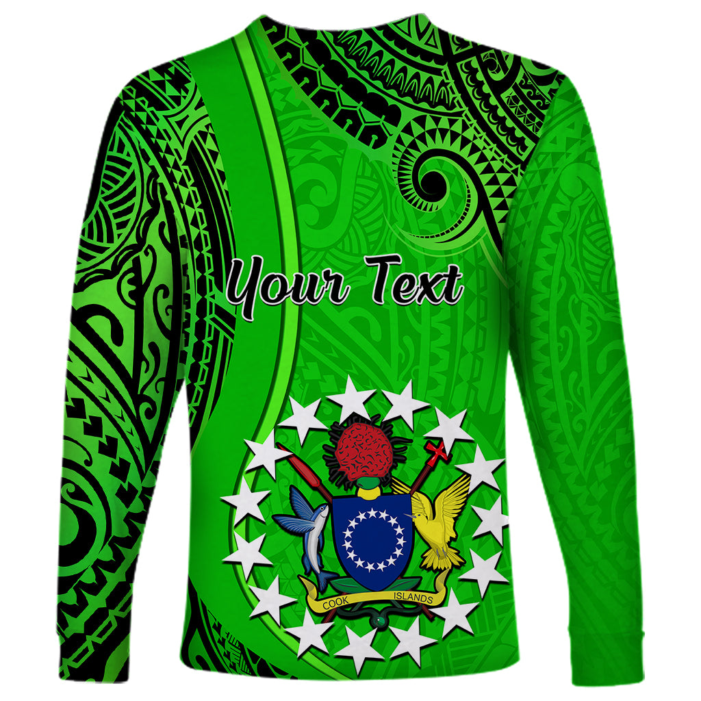 Personalised 21 July Mitiaro Island Gospel Day Long Sleeve Shirt Cook Islands Tribal Pattern - Wonder Print Shop