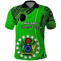 Personalised 21 July Mitiaro Island Gospel Day Polo Shirt Cook Islands Tribal Pattern - Wonder Print Shop