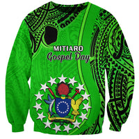 Personalised 21 July Mitiaro Island Gospel Day Sweatshirt Cook Islands Tribal Pattern - Wonder Print Shop