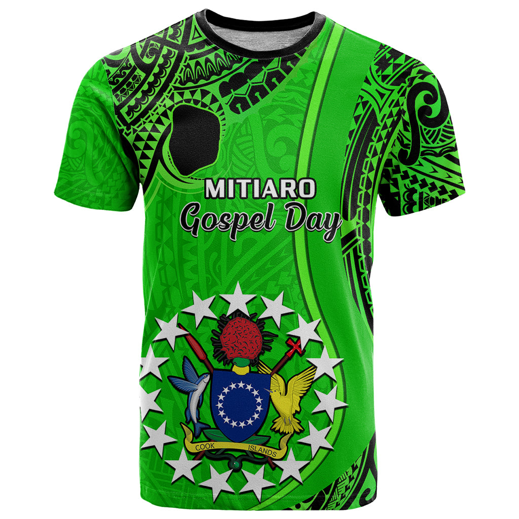 Personalised 21 July Mitiaro Island Gospel Day T Shirt Cook Islands Tribal Pattern - Wonder Print Shop