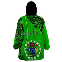 Personalised 21 July Mitiaro Island Gospel Day Wearable Blanket Hoodie Cook Islands Tribal Pattern - Wonder Print Shop
