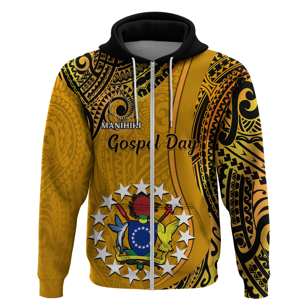 8 August  Manihiki Island Gospel Day Hoodie Cook Islands Tribal Pattern - Wonder Print Shop