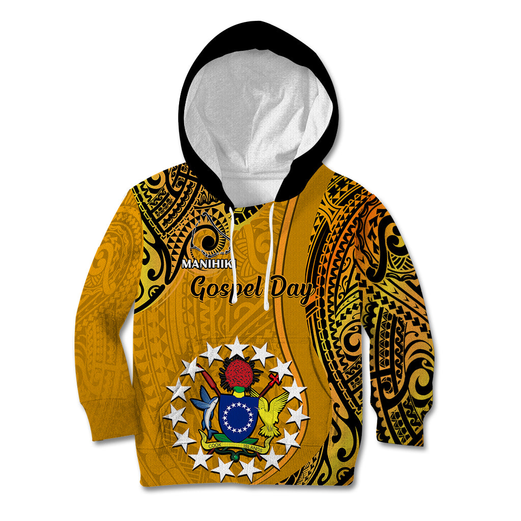 8 August Manihiki Island Gospel Day Kid Hoodie Cook Islands Tribal Pattern - Wonder Print Shop