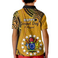 8 August  Manihiki Island Gospel Day Kid Polo Shirt Cook Islands Tribal Pattern - Wonder Print Shop