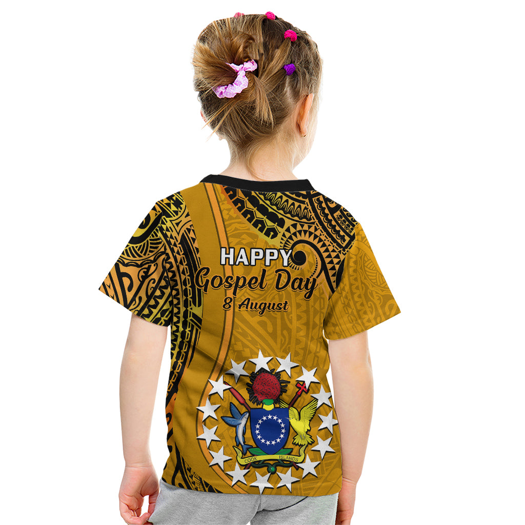 8 August Manihiki Island Gospel Day Kid T Shirt Cook Islands Tribal Pattern - Wonder Print Shop