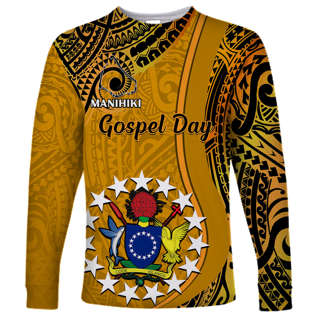 8 August  Manihiki Island Gospel Day Long Sleeve Shirt Cook Islands Tribal Pattern - Wonder Print Shop