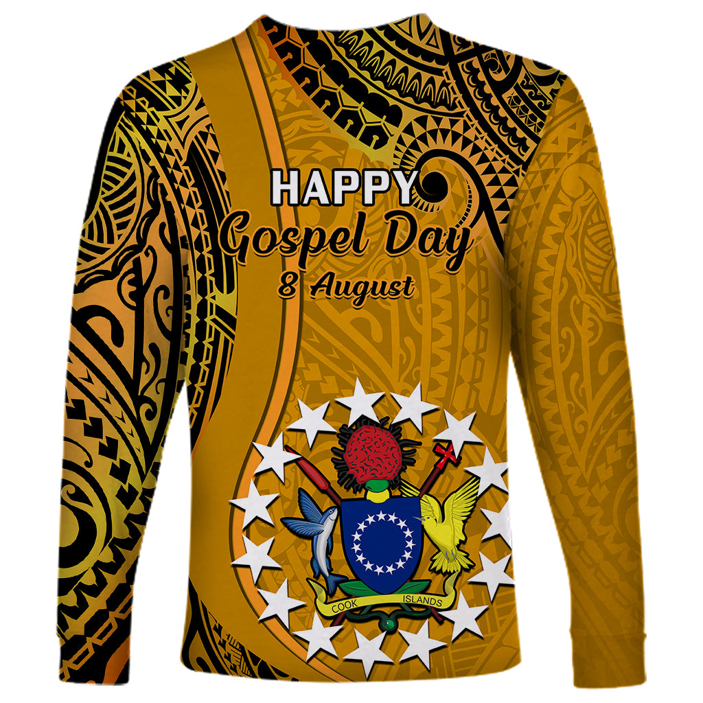 8 August  Manihiki Island Gospel Day Long Sleeve Shirt Cook Islands Tribal Pattern - Wonder Print Shop