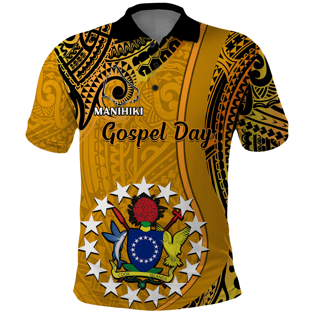 8 August  Manihiki Island Gospel Day Polo Shirt Cook Islands Tribal Pattern - Wonder Print Shop