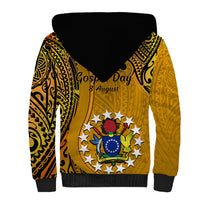 8 August  Manihiki Island Gospel Day Sherpa Hoodie Cook Islands Tribal Pattern - Wonder Print Shop