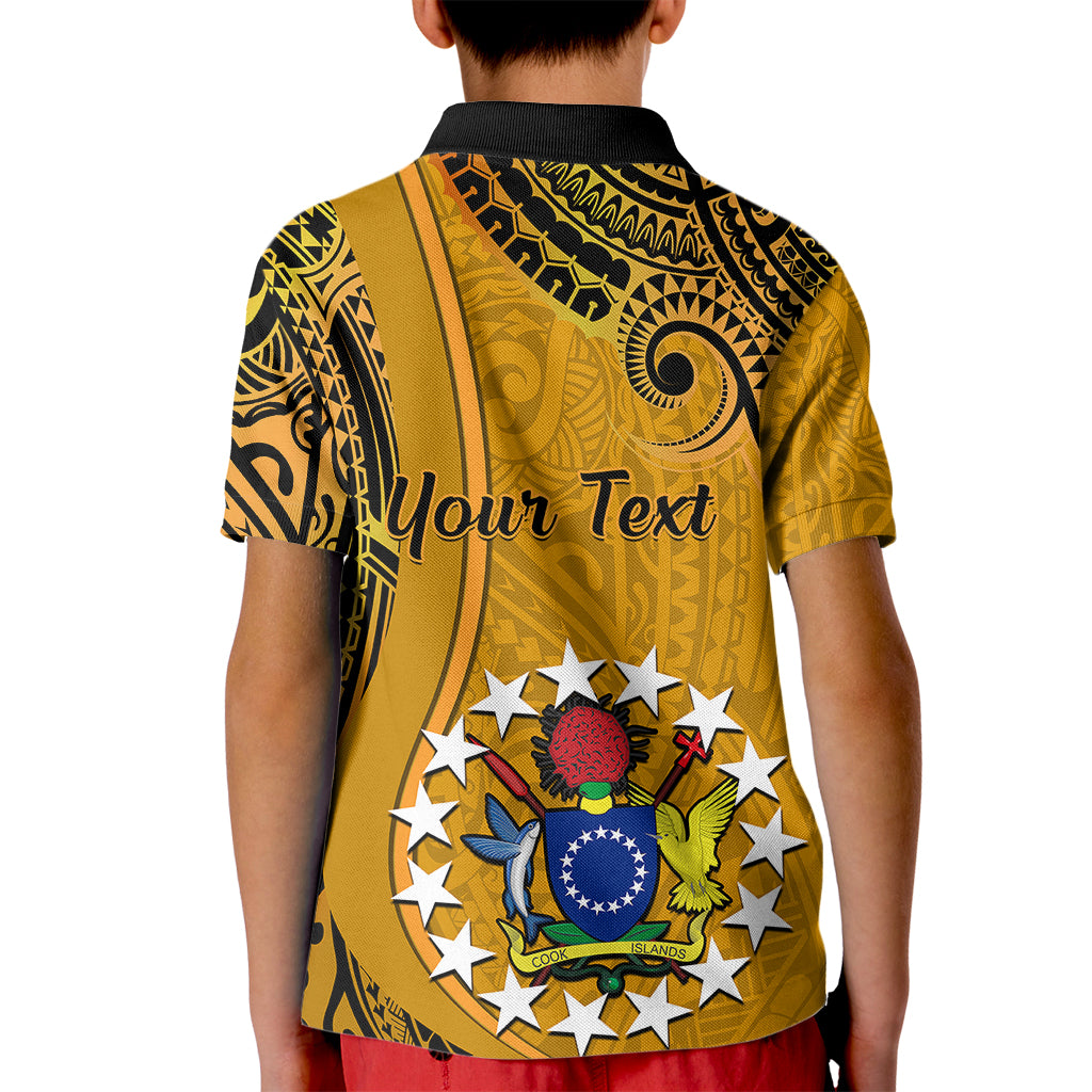 Personalised 8 August Manihiki Island Gospel Day Kid Polo Shirt Cook Islands Tribal Pattern - Wonder Print Shop