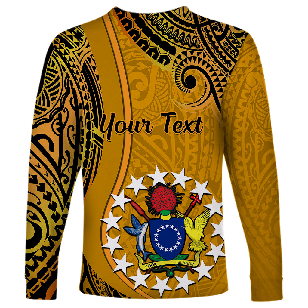 Personalised 8 August Manihiki Island Gospel Day Long Sleeve Shirt Cook Islands Tribal Pattern - Wonder Print Shop